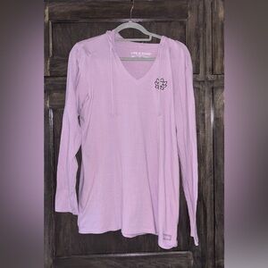 Life Is Good Lavender Striped Hoodie shirt Crusher-lite